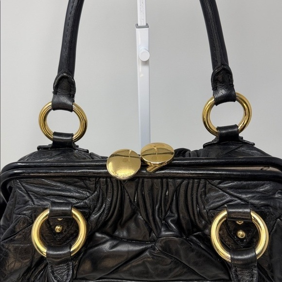 Marc Jacobs Stam Patchwork Quilted Black leather satchel gold-tone hardware - Picture 16 of 17